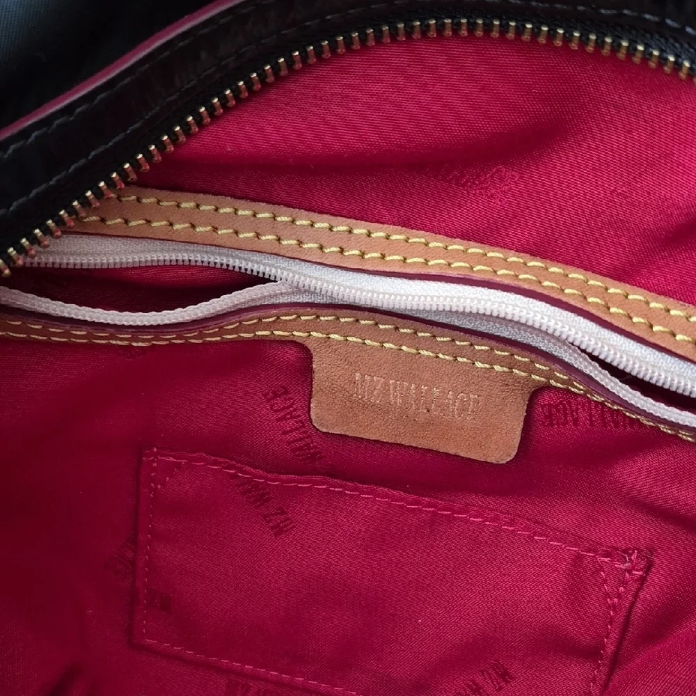 MZ Wallace Black Baby Bag with Red Accents